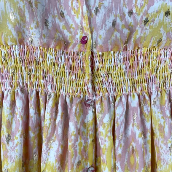 House of Harlow 1960 Floral Maxi Dress Womens Small Pink Metallic Colorful - Picture 4 of 16